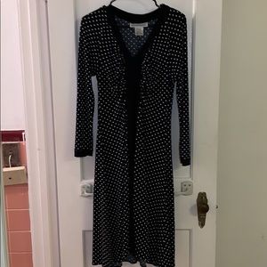 Long sleeve polk a dot dress